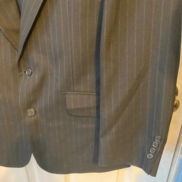 Hill & Archer Mens 2 Buttons Blazer Jacket Black Size 40R Pockets - Picture 7 of 8